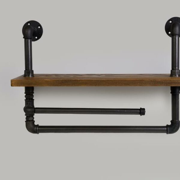Shelf with hanger of solid wood to bathroom DENAR Furniture Manufacturer RaWood Premium Furniture