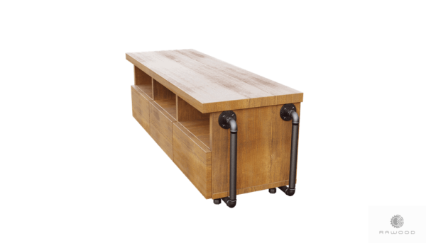 Rustical TV cabinet of solid wood to living room DENAR