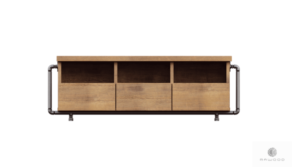 Rustical TV cabinet of solid wood to living room DENAR