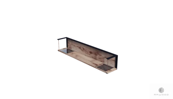 Loft wall shelf of oak wood and glass to living room IBSEN Furniture Manufacturer RaWood Premium Furniture