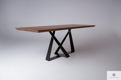 Table of oak wood on metal base BORNEO