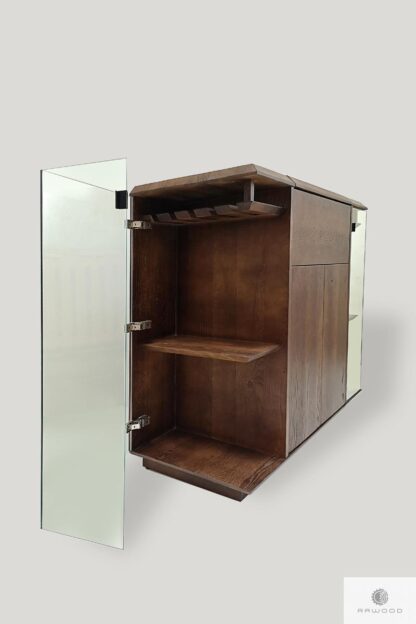 Wooden bar cabinet with glass doors to living room CARMEN