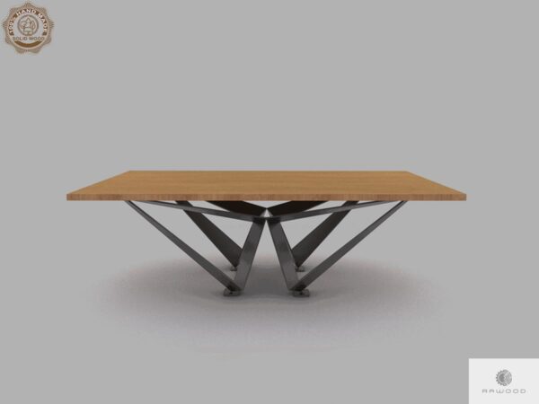 Industrial loft table of oak wood on metal base XAVIER find us on https://www.facebook.com/RaWoodpl/