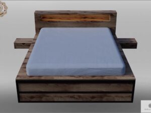 Bed of solid oak wood to bedroom HUGON