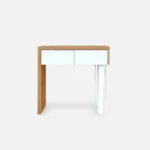 Pomocnik konsola drewniana MOCCA białe szkło (2)