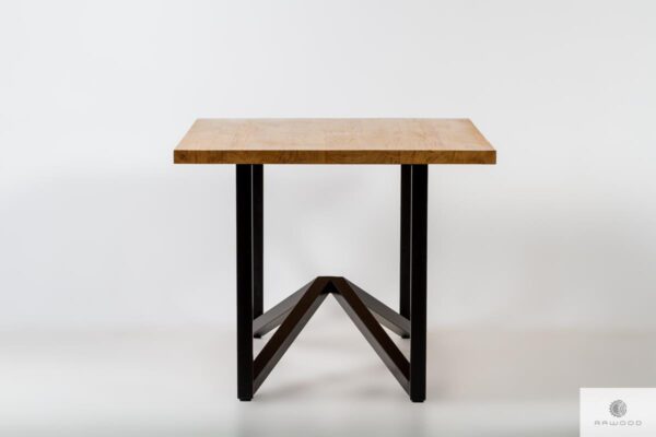 Table with oak tabletop on metal legs to dining room INDRA Furniture Manufacturer RaWood Premium Furniture