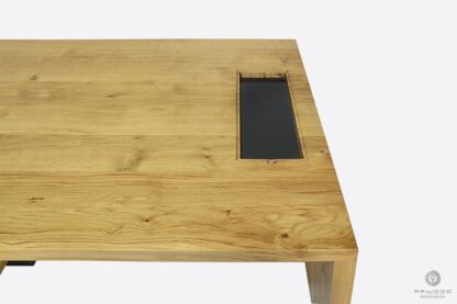 Desk of solid oak wood and metal for order MOCCA