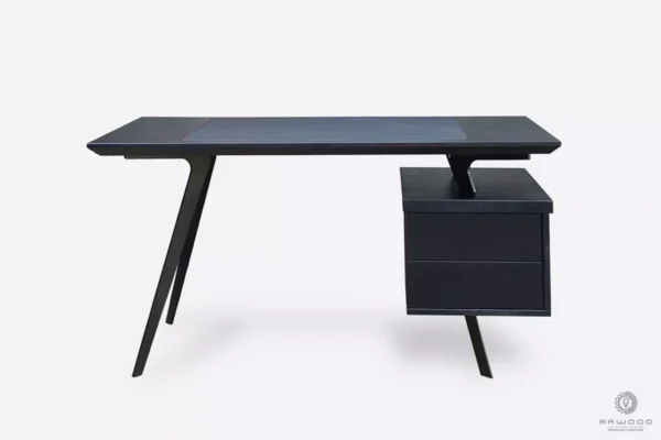 Black oak desk on metal legs to office VITA