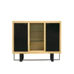 Oak chest of drawers with glass MOCCA