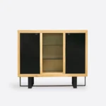 Oak chest of drawers with glass MOCCA