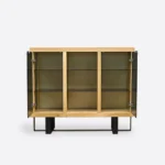 Oak chest of drawers with glass MOCCA