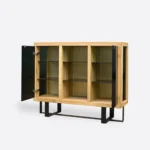 Oak chest of drawers with glass MOCCA