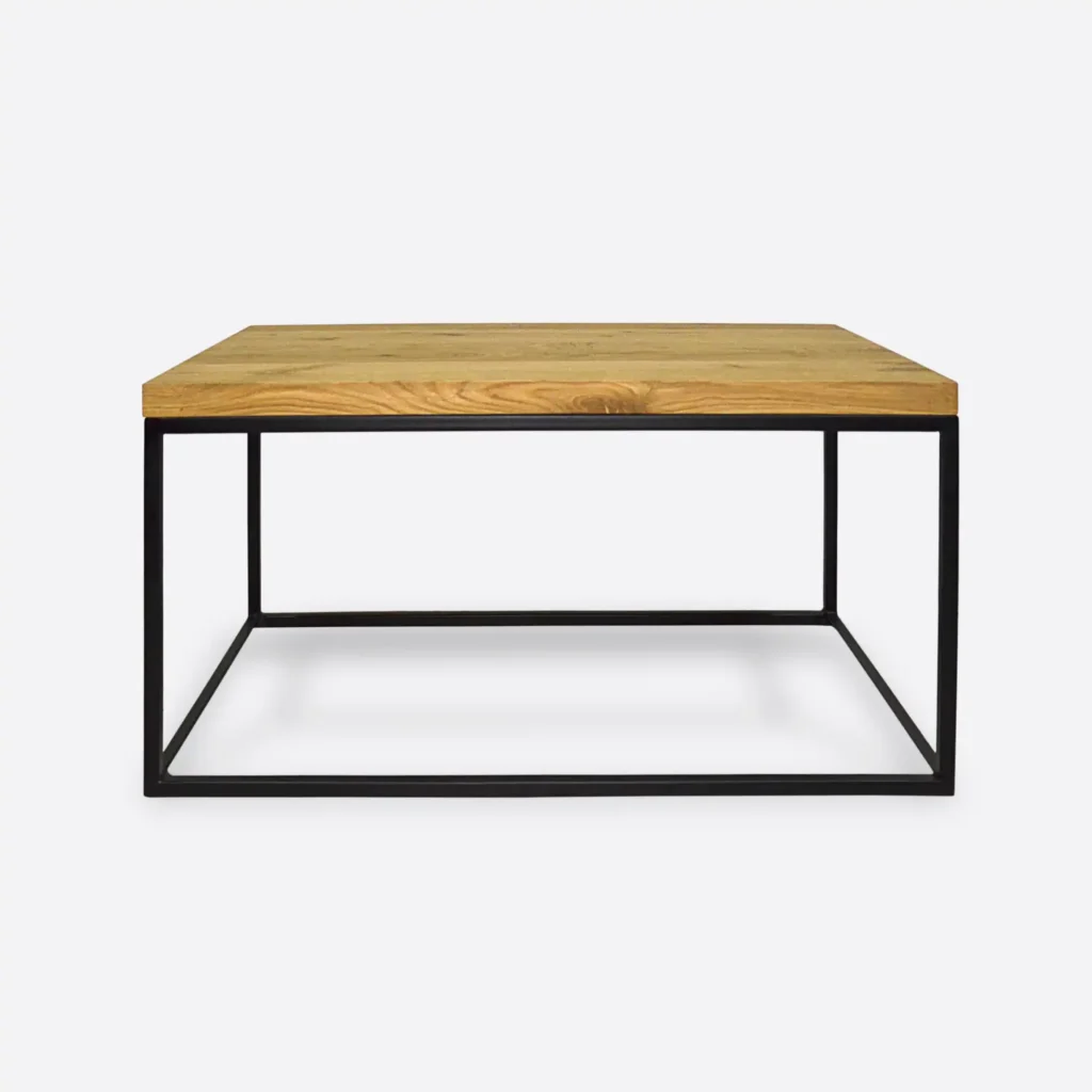 Oak industrial coffee table for loft living room