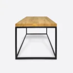 Oak industrial coffee table for loft living room