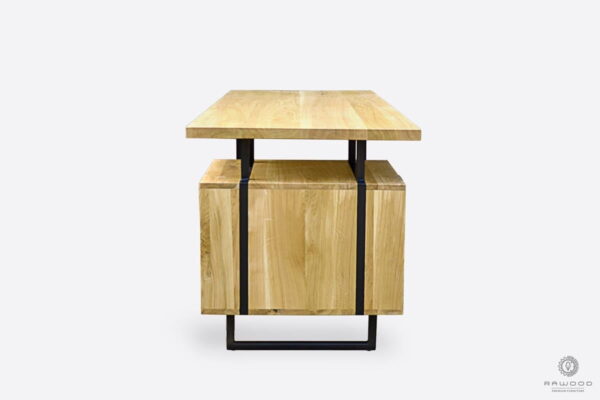 Oak classic desk in industrial loft style for order to office HUGON