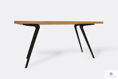Oak table on metal legs to dining room VITA