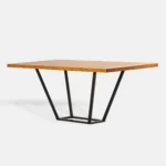 Oak table on metal base LIBRO