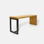 Ławka z drewna dębowego i stali do salonu przedpokoju HUGON I