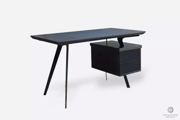 Design wooden desk with container and metal legs VITA