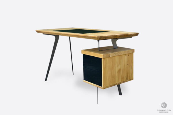 Design wooden deks with metal legs with drawers to office VITA