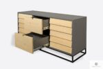 Wooden chest of drawers with metal base to room ADEO I