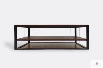 Wooden industrial coffee table of solid wood to living room IBSEN
