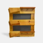 Drewniana półka na wino i kieliszki OREST