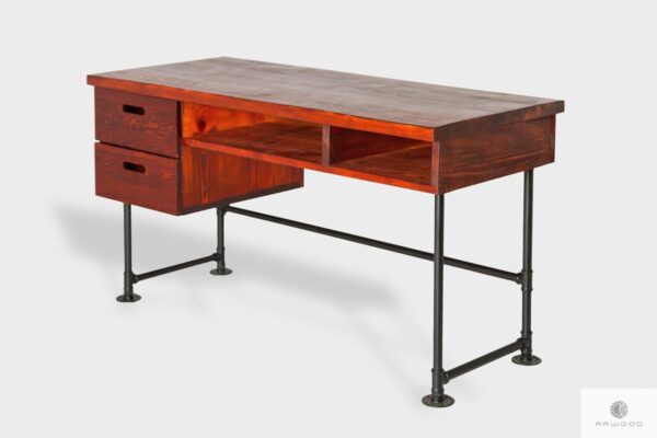 Wooden desk in industrial style with drawers to office DENAR