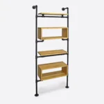 Oak bookcase, industrial style DENAR