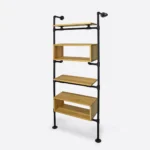 Oak bookcase, industrial style DENAR