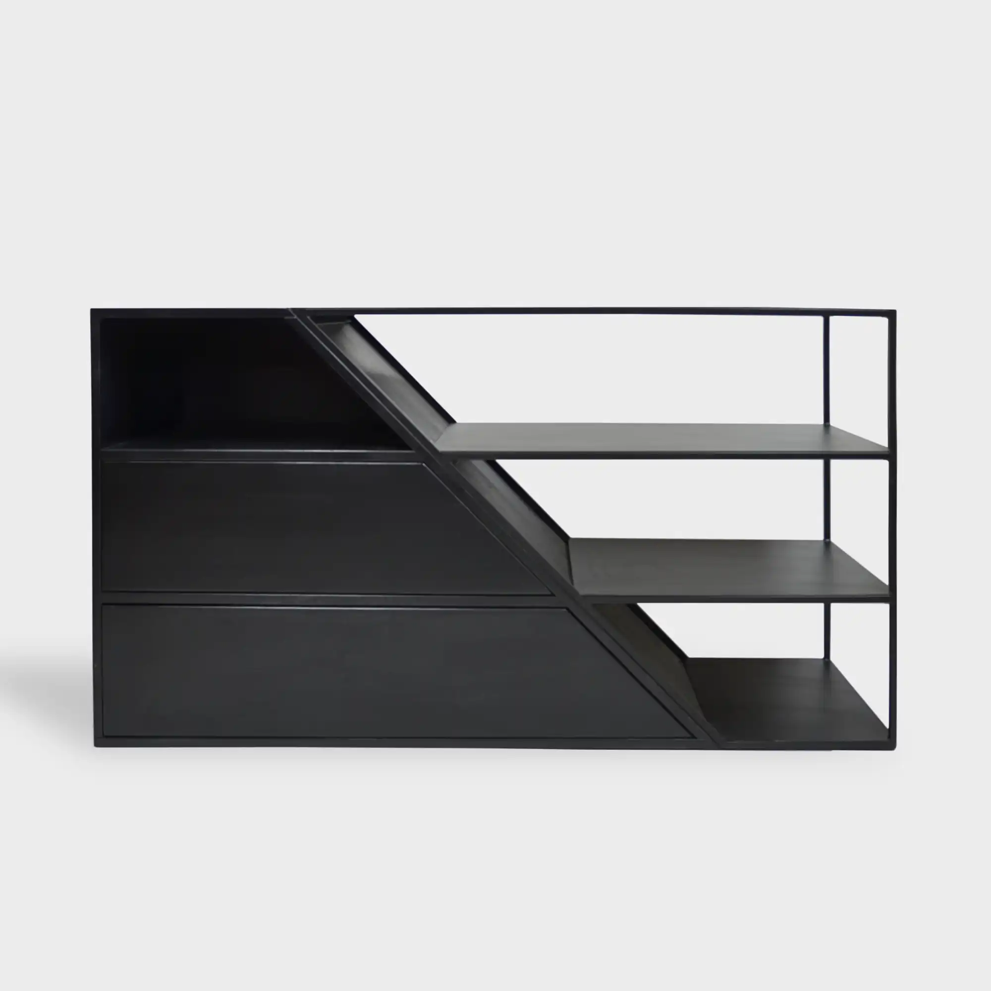 Modern TV cabinet made of solid wood and steel ALANO