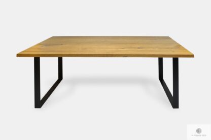 Industrial oak table with black metal legs to dining room WESTA