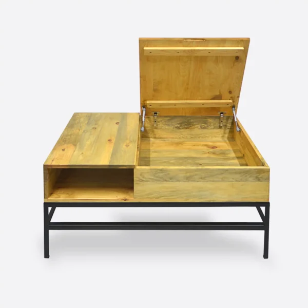Oak bench with opening container ASTOR