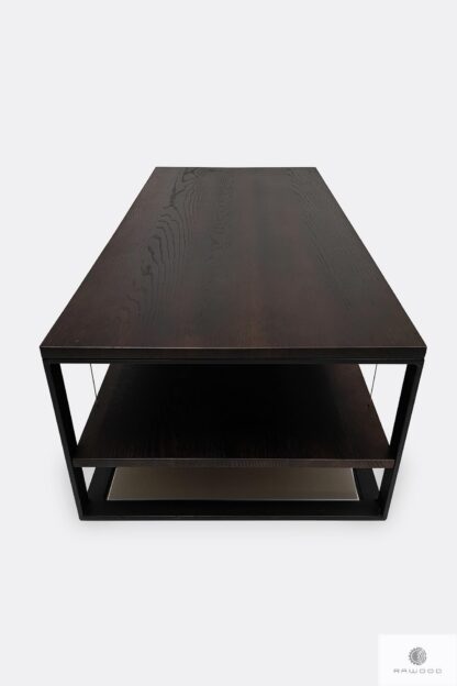 Coffee table of solid wood and black steel IBSEN