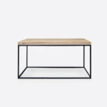 Industrial coffee table with oak top - bleached lacquer