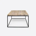 Industrial coffee table with oak top - bleached lacquer