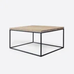 Industrial coffee table with oak top - bleached lacquer