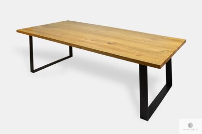 Loft oak industrial table with metal legs to dining room WESTA