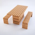 Stół drewniany z ławkami meble ogrodowe GARDEN