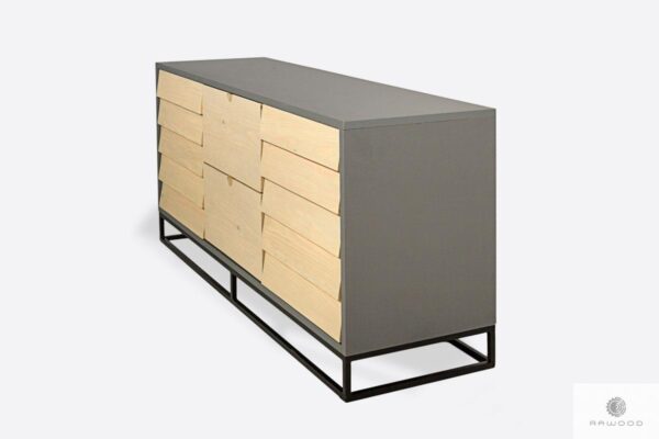 Modern chest of drawers of solid wood and laminated board to living room ADEO I