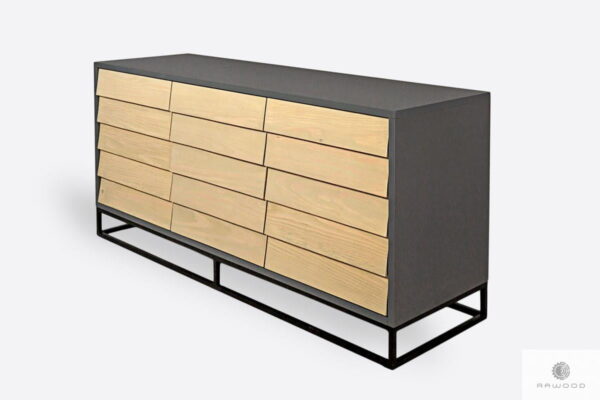 Modern chest of drawers of solid wood and laminated board to bedroom ADEO II