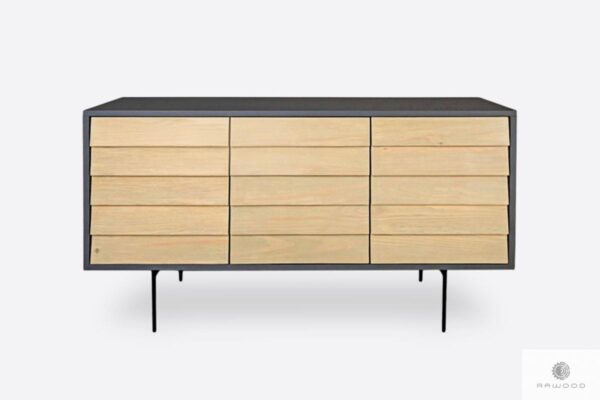 Modern chest of drawers of solid wood TV cabinet to living room ADEO