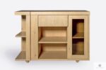 Modern chest of drawers of pine wood and glass COPPER