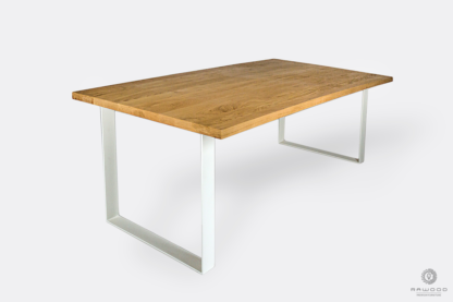 Modern oak table with white legs to dining room WESTA