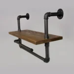 Shelf with hanger of solid wood to bathroom DENAR - Image 2