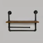 Shelf with hanger of solid wood to bathroom DENAR - Image 3