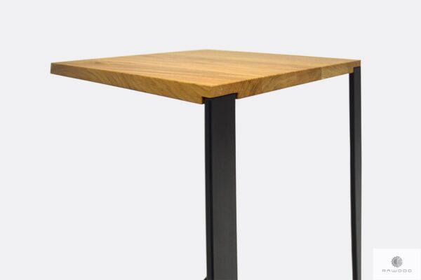 Industrial oak table with black metal legs IBSEN