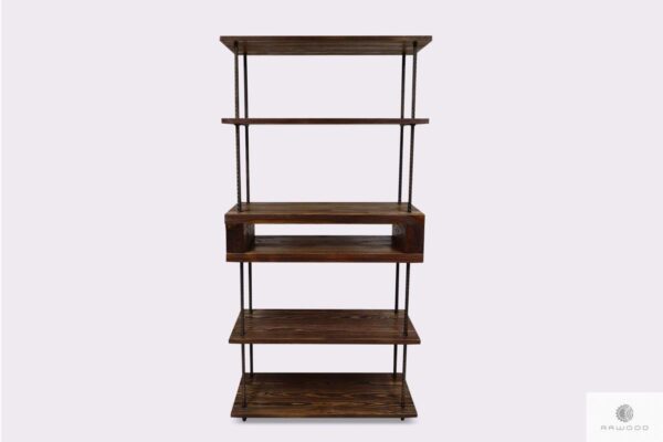 Industrial bookcase of solid wood to living room HEGEL