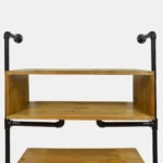 Wall bookcase with oak shelves DENAR