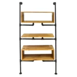 Wall bookcase with oak shelves DENAR